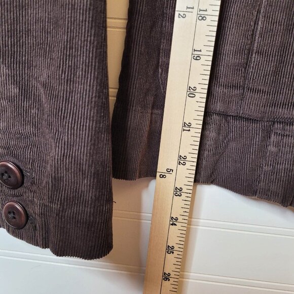 Talbots Blazer Womens Size 6 Brown Corduroy Elbow Patches Academia Preppy - Picture 5 of 11